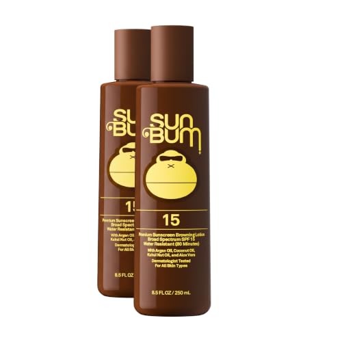 Sun Bum SPF 15 Browning Body Lotion - Water-Resistant Broad Spectrum Moisturizing Tanning Lotion with Vitamin E - Hawaii 104 Act Compliant (Made Without Octinoxate &amp; Oxybenzone) - 8.5 Fl Oz