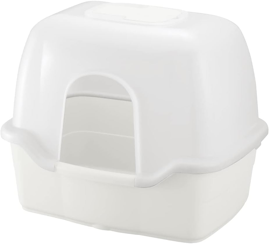 PAW TRAX Wide Hooded Cat Litter Box - White