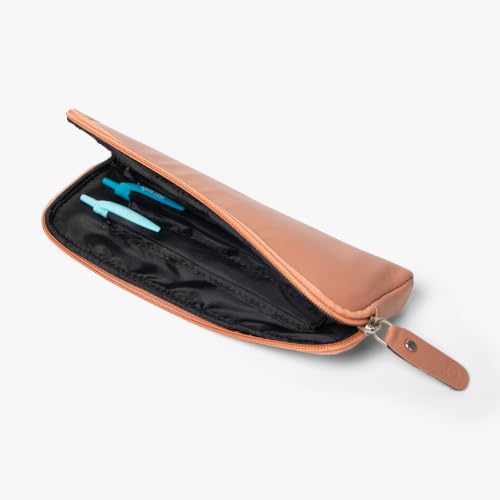 Image of Bellblock Premium Stationery & Pencil Pouch | Aesthetic Pencil Case for School, Office | Portable Pouch for Stationery | Compact Pen Pouch | Vegan Leather (Peach)