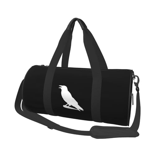 Crow Silhouette Convertible Garment Bag with Shoulder Strap, Carry on Garment Duffel Bag for Men Women - Rolling Foldable for Travel Luggage Bags (Black)