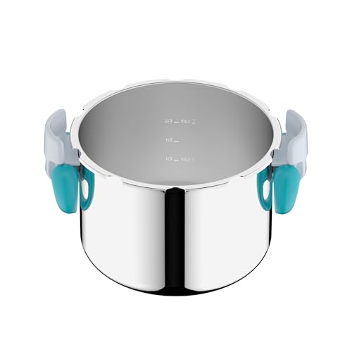 Seb 6 L Pressure Cooker, Induction, Stainless Steel Pressure Cooker, Plegable Handles, 100 Recipe Booklet, Made in France, ClipsoMinut'easy+ Blue P4900716 - imagen 3