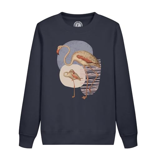 Sweatshirt enfant flamand rose avec illustration biologie ancienne en coton