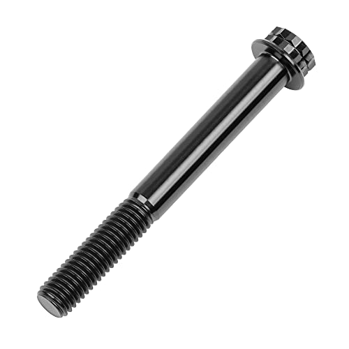 Image of Titanium Flange 12 Point Head M8 x15 20 25 30 35 40 45 50 55 60 65mm Screw Bolt Pack of 4 (M8x65mm, Black)