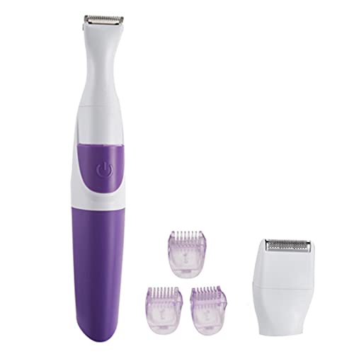 Bikini Trimmer for Women, 2 in 1 Electric Lady Clipper, Removal Razor Body Shaver, for Underarm Leg Arm Face Body Hair, Bikini Shaver Waterproof, Purple