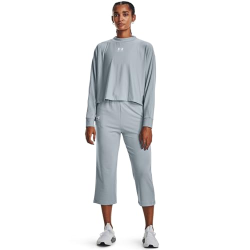 Women's UA Rival Terry Flare Crop Pants4