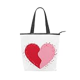 Bolsos de gran capacidad para mujeres Tote Half Heart Icon Two Half Puzzle Bolsos ligeros para mujeres Work Travel Shopping 11 × 4 × 13.6 pulgadas