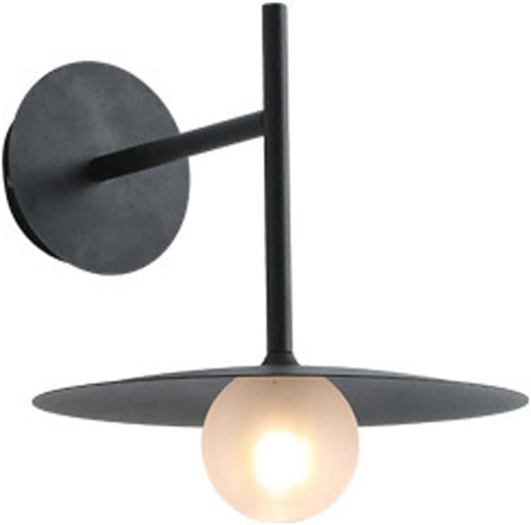 Petit luminaire de chambre noir rond applique murale gain de place style rétro