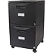 Storex Industries Corporation File Cabinet;2 Drawers;LTR/Lgl;15-1/2"x18-1/2"x26-1/4";BK