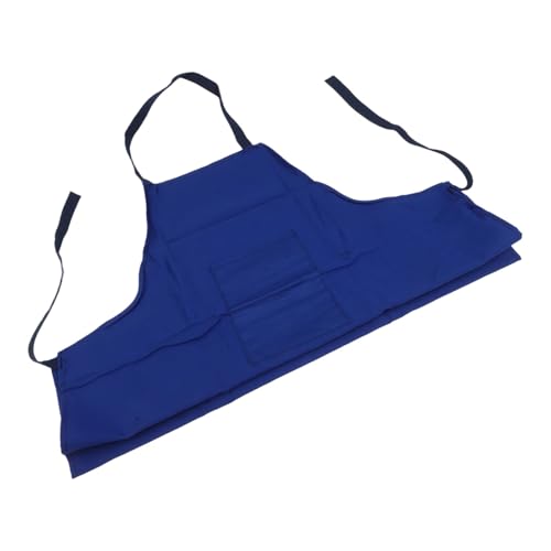 Kivivaka Delantal de soldadura ignífugo de poliéster ignífugo con bolsillos para soldadura de metal para protección, color azul