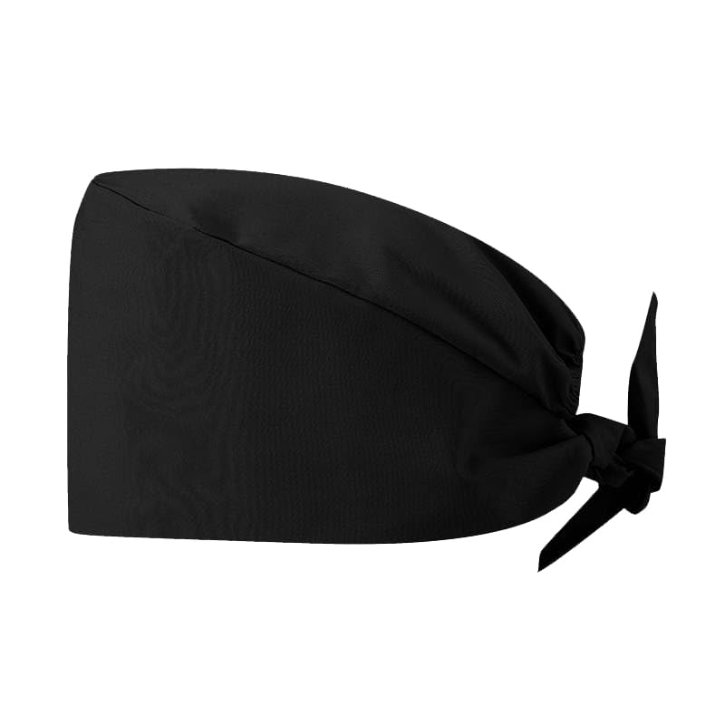 Calot de bloc en coton, taille standard, avec bandeau absorbant - Calot dentiste - Calot médical - Calot infimier (Noir)