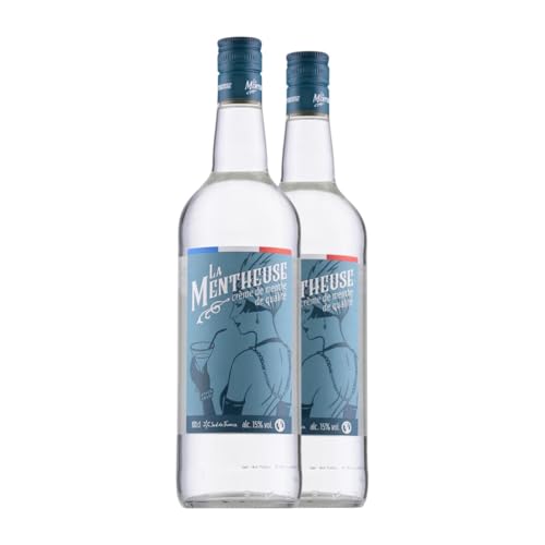 Crema de Licor La Mentheuse. Menthe de Qualité Apéritif 1 L (Caja de 2 Botellas de 1 L)