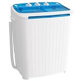 Superday Portable Washing Machine, 17.6lbs Small Washing Machine and Spin Dryer Combo, Mini Twin Tub Laundry Machine for Camping, Apartments, Dorms, College Rooms, RV, Delicates, Blue
