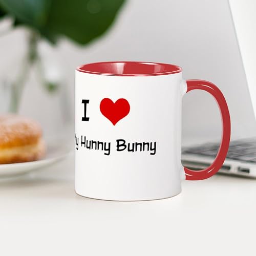 Taza de cerámica 11 oz blanca con interior rojo miniatura 4