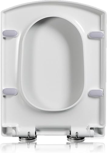 Abattant de toilette rectangulaire soft close blanc avec lunette de clipsable