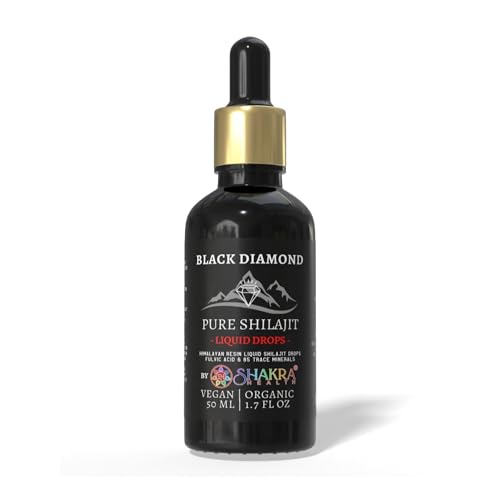 Shilajit Liquid Drops de 50 ml pur avec acide fulvique et minéraux