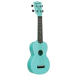 Kala Recycled Soprano Waterman Ukulele Durable, Travel-Ready Instrument – Glow-in-the-Dark Aqua Mist - Les Beatles, Paul McCartney, John Lennon, RIngo Starr, George Harrison