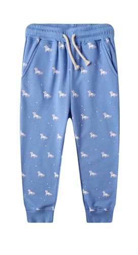 Pantalones deportivos para niñas con cintura elástica de algodón suave talla 78
