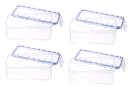 Image of Aristo Lock & Fresh 220 Plastic Storage Container For Storing grains, pulses, rice, wheat etc Set of 4-900 ML, Transparent Clear, medium (LOCK&FRESH220) (22.5 x 13.5 x 6.5cm)