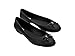 Melissa Doll V Jelly Flats for Women - Soft & Flexible Ballet Flats for Women, Bow Applique, Slip-on Closed-Toe Women’s Jelly Shoes, Black, 7