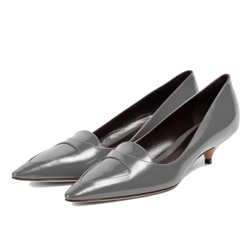 Women Low Kitten Heel Pumps Pointed Toe Dress Shoes Slip On 1 Inch Low Heel Work Pumps Comfort Basic Pump Shoes Matte Casual Evening Party Office Kitten Heels 4-11 M US