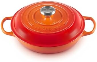 LE CREUSET Signature Sh.Casserole/braiser 26cm Flame SS Knob