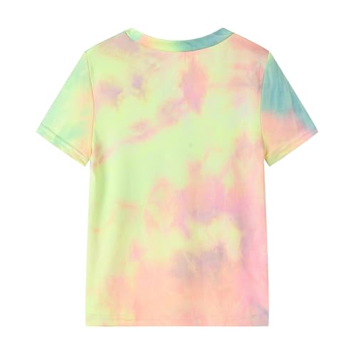 Image of LittleSpring Kids Short Sleeve Tshirt Crewneck Print Summer Tops