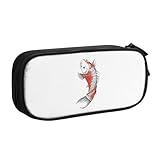 日傘 鯉柄 和柄 和風 ペンケース 収納バッグ 筆袋 ペン箱 筆箱 ファスナー 学生 男女兼用 Black