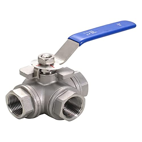 Vanne à bille 1/2 acier inoxydable SS304 T Flow vanne robuste 3 voies DN15 - 3