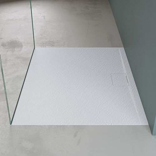 Mai & Mai Duschtasse Duschwanne aus Mineralguss BxTxH: 100x140x3 cm Mineralgusswanne in Weiß DIN-Anschlüsse inkl. Ablaufgarnitur Geoma07 – Bild 5