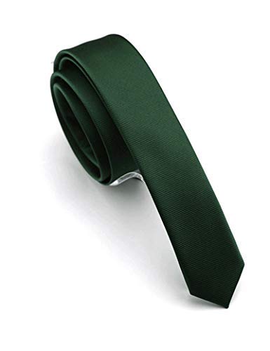 JEMYGINS Corbata delgada delgada de color sólido de 1.5 pulgadas para hombres (4 cm), verde, Medium Cover