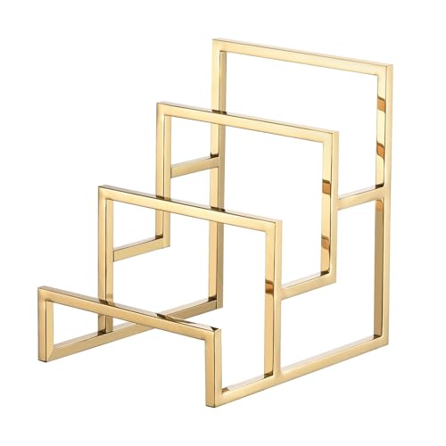 FytStycale Suporte de bolsa de metal para exibição, organizador de armário multifuncional para guardar bolsas e itens colecionáveis, Dourado, 15x18x19cm