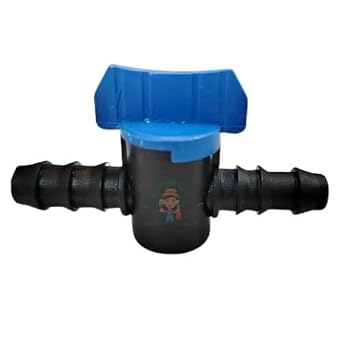 FARMER GIRL12mm Drip Cock (Pack of) Drip Irrigation 12mm Online Pipe Cock Straight Connector with Tap Multicolour (Pack of 25 Pcs)