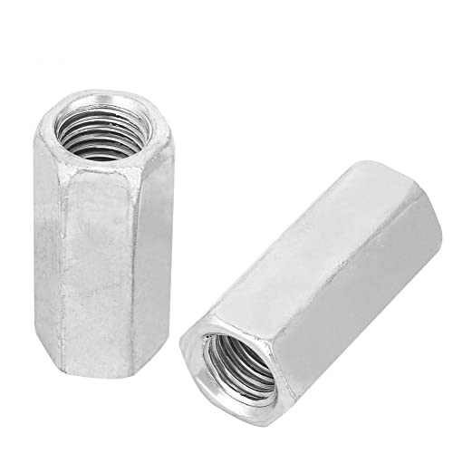 Écrous longs d'accouplement écrou hexagonal 2 pièces en acier zingué M16 * 50 écrou hexagonal long écrou à filetage hexagonal attaches filetées Cover