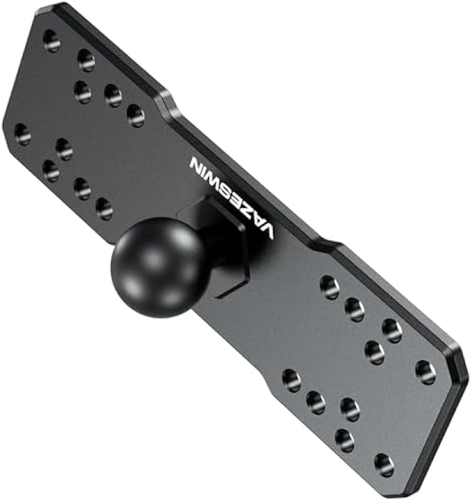 1" Ball Aluminum Alloy Fish Finder Mounting Plate, Universal Marine Electronic Mount Plate for Garmin, Lowrance, Humminbird, Raymarine, for RAM Mounts, Scotty B Size Double Socket Arms