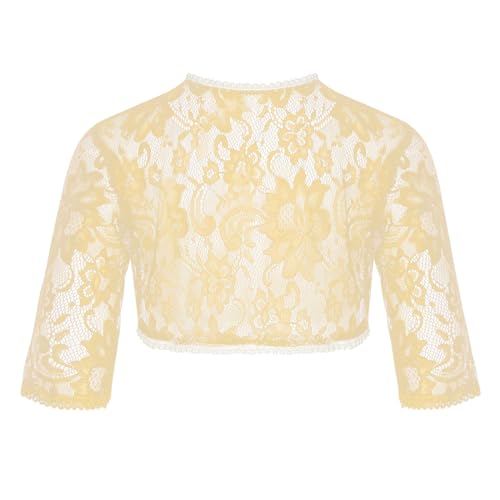 Girls Kids Half Sleeves Bolero Shrug for Prom Party Floral Lace Dress Cape Wedding Shawl Shrug2