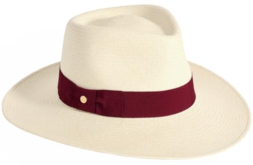 Chapeaux Chatsworth Panama Failsworth Naturel-Bordeaux : chapeau d'été fedora chic