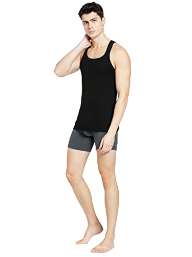 Jockey US26 Men's Super Combed Cotton Rib Square Neckline Gym Vest - Image 5