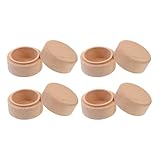 Abaodam Caja Redonda de Madera para Recuerdos de Dientes de Ñiño Sello Hermético, Diseño Elegante y Versátil para Niñas, Pack de 4 Unidades Adecuado para Cumpleaños