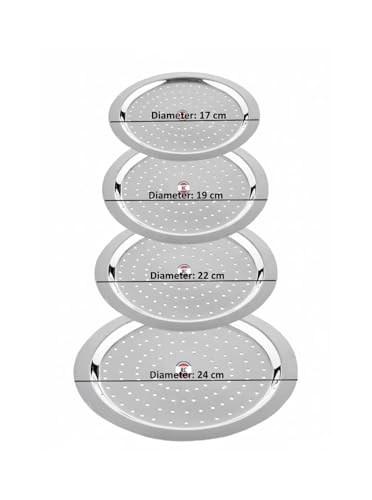 Image of KC Steel Hole Lid Cover Set, Stainless Steel Jali Plate for Utensils, Milk Cover Plate, Multipurpose Kitchen Essential, Set of 4