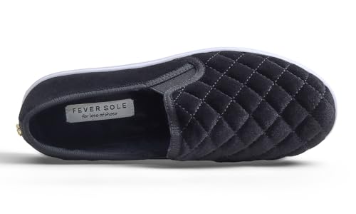 Image of FEVERSOLE Women's Casual Slip On Sneaker Comfort Quilted Loafer Flats