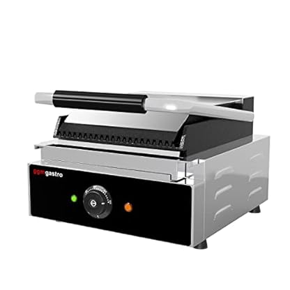 GGM Gastro | KGJ432 | Kontaktgrill - 1,8 kW - oben & unten Gerillt - Grillfläche: 235x225mm