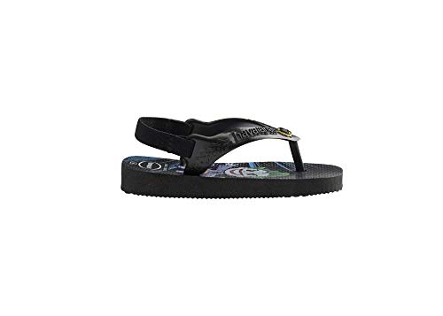 Chinelo Herois, Havaianas, Bebê Unissex, Preto/Preto, 25/26