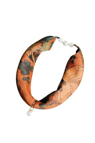 Magnetic 100% Mulberry Silk Scarf Necklace Soft Lightweight Breathable Wrap for Neck Hair Wrist or Accessory Use