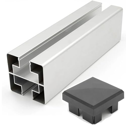 HORI® Design Pfosten | WPC Sichtschutz | Aluminium | Stecksystem | Zaun | Garten | Gartenzaun | Lamellenzaun | Windschutz | Zaunelemente I Silber I für 180 cm Zaunhöhe I zum Einbetonieren