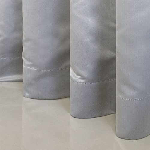 Cortina Grande Quarto Casal 4,00m x 2,30m Slim Cinza Prata Porta Balcão Parede Inteira Cortinas Blac