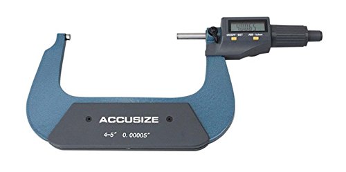 Accusize Industrial Tools 4-5''/100-125 Mm By 0.00005''/0.001 Mm 2 Keys Electronic Digital Outside Micrometer, Metric/Imperial, Md71-0005 #TOP5