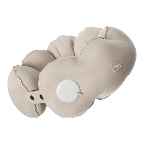 Monozoz Almohadas inflables para el cuello para viajes en avión, cojín portátil en forma de U, almohada plegable para avión, para viajes por carretera, asiento de coche, siesta, descanso para dormir
