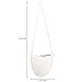 MyGift Modern Ceramic White Hanging Planters for Indoor Plants, Succulent Planter Pots with Jute Rope, Set of 3