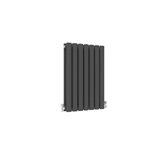 Acezanble∣Horizontal Column Anthracite Radiator Oval Double Designer Radiator 600x413mm Central Heating Interior Design