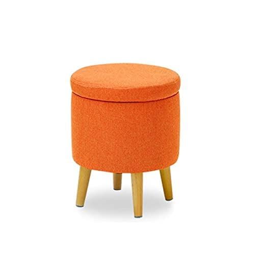 QIFFIY Taburete otomano con Almacenamiento Pouf Poufo de Juguete de Juguete de Juguete Organización de Madera sólida Pierna de Tela de algodón Tela Sofá Mesa de Extremo del Lado Taburete Otomano